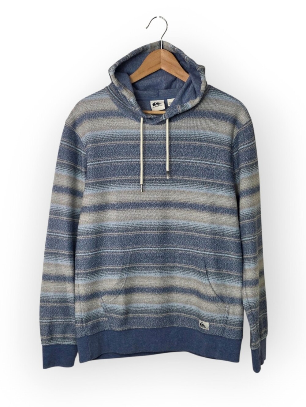 Vintage Y2K Quicksilver Great Otway Blue Beige Men's Hoodie Medium